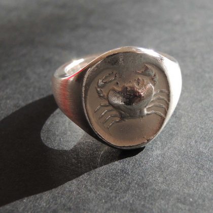 Ring Krabbe – massiv Silber – Vintage Look